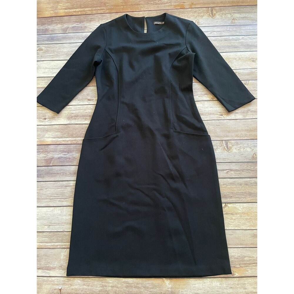 J McLaughlin Womens Dress Black 3/4 Sleeves Sheath Size XS